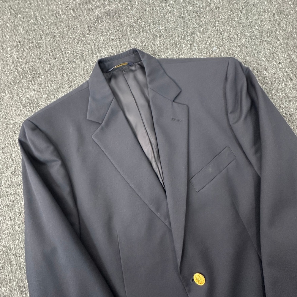 Brooks Brothers 346 Mens 41S Navy Blue Blazer Gold Fleece Buttons Sport Coat